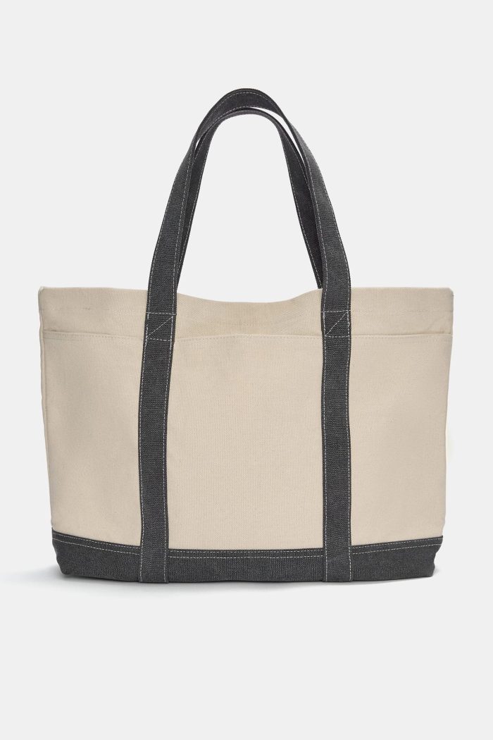 Canvas shopper bag black line