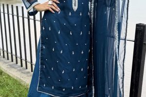 Embroidered Organza 3-Piece Suit Dress