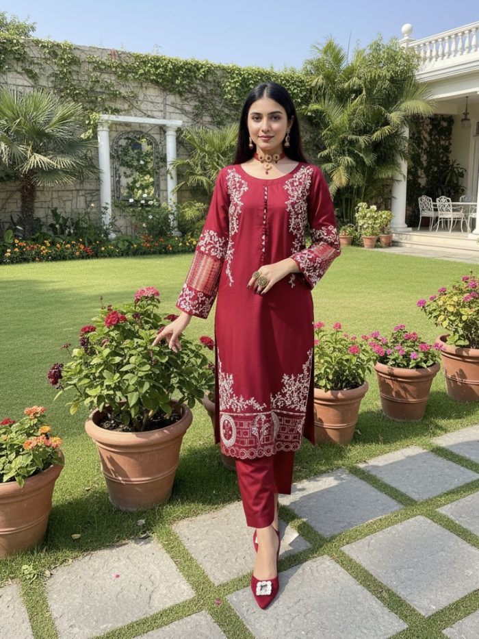 Luxury Chiffon Embroidered 3-Piece Dress