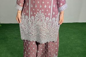 Embroidered Crinkle Chiffon 3-Piece