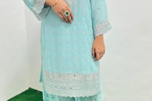 Embroidered Crinkle Chiffon 3-piece