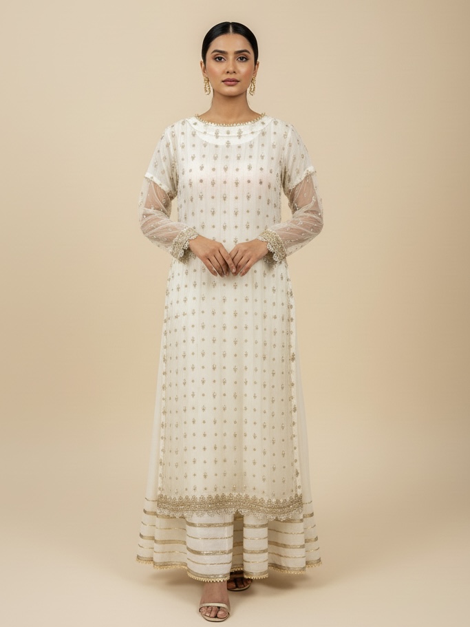 Lavish Organza Frock 3-Piece Dress
