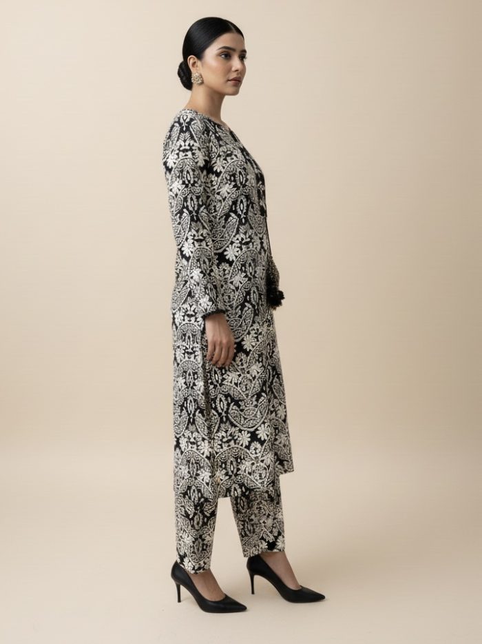 Floral Printed Khaddar 2-Piece Dress - Image 2